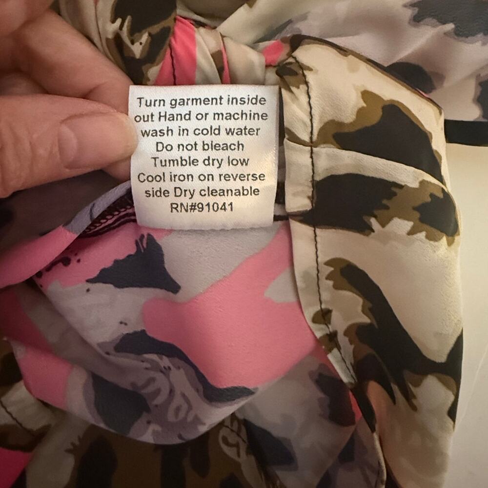 NWT A.Z.I Leopard Print Blouse  | Hot Pink Heart Tie Front Y2K Style S - Picture 6 of 10